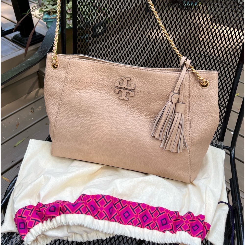 Price dropped!!Beautiful & stylish Tory Burch Tan leather shoulder bag - Picture 11 of 12